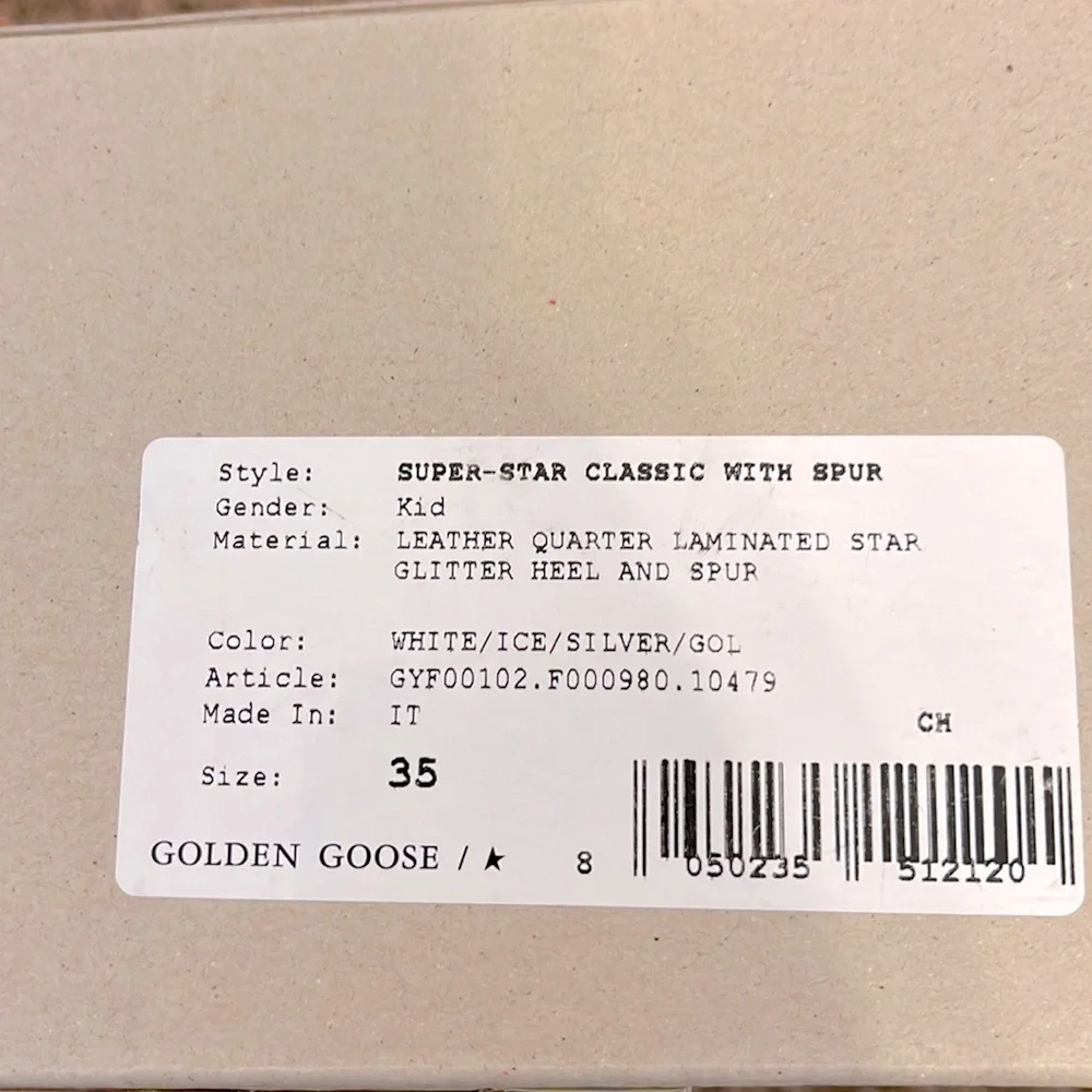 Golden Goose White and Gold Sneakers - Picture 5 of 8